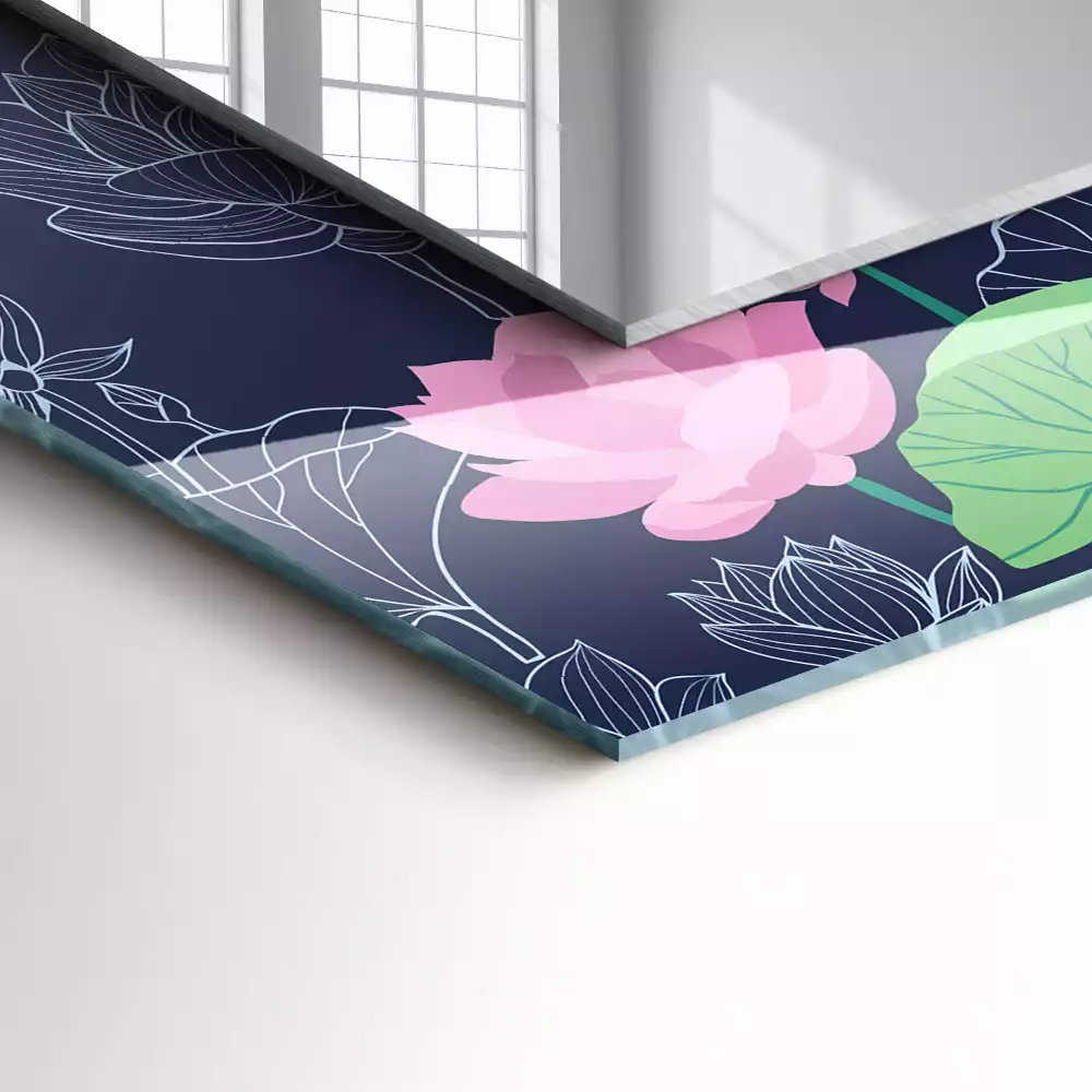 Decorațiuni de perete cu oglinzi Flori de lotus roz