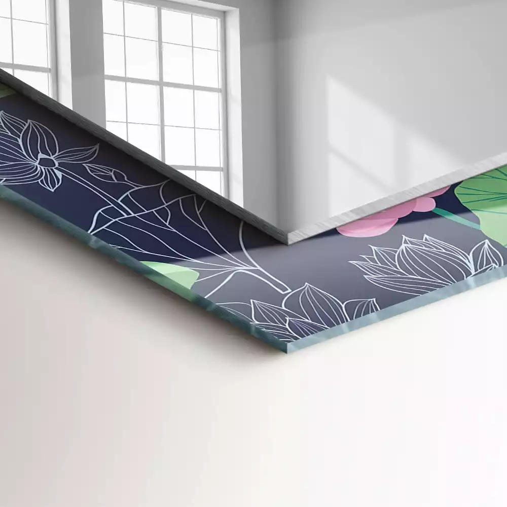 Decorațiuni de perete cu oglinzi Flori de lotus roz