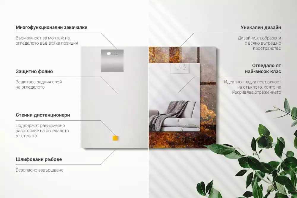 Oglindă imprimată Suprafață metalică ruginită