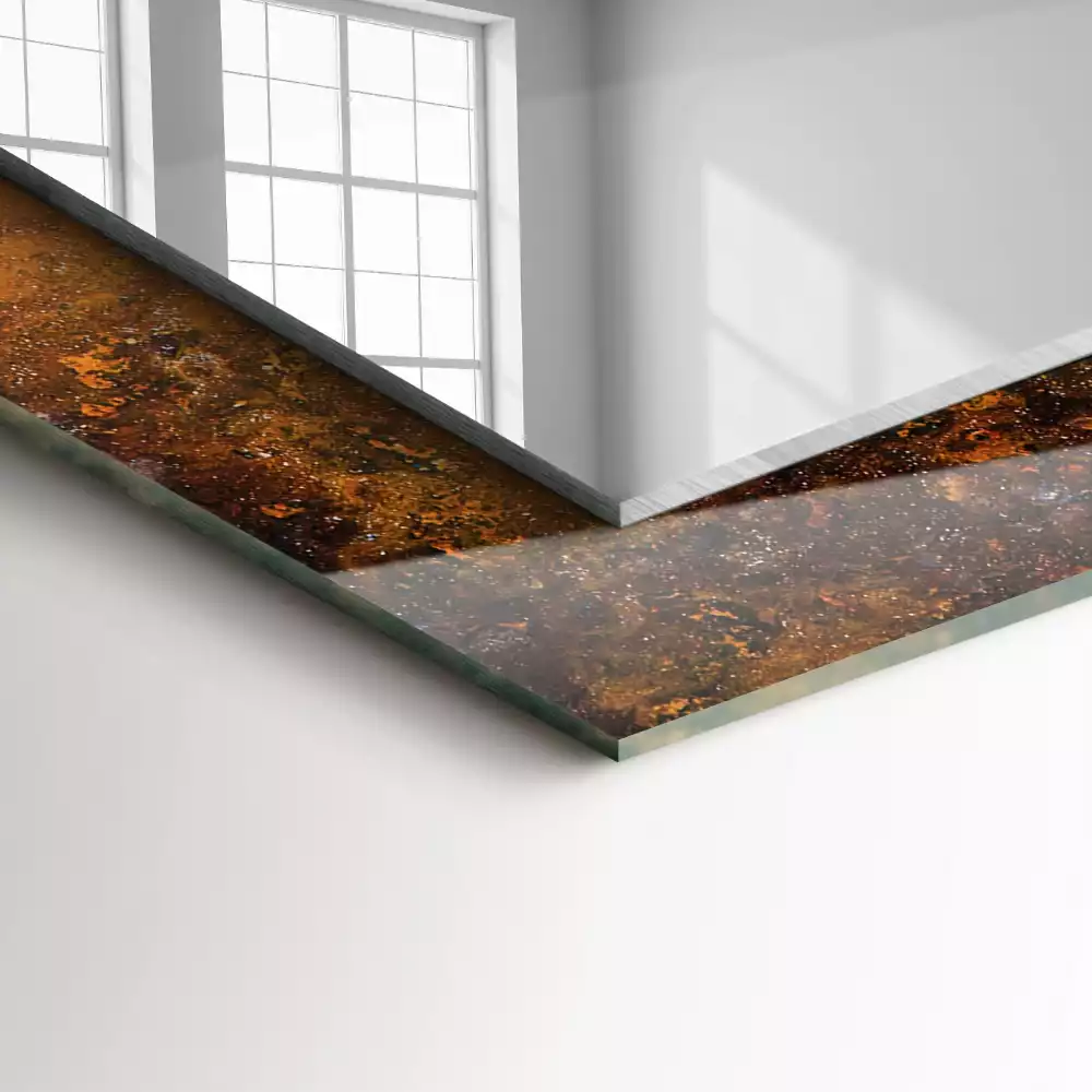 Oglindă imprimată Suprafață metalică ruginită