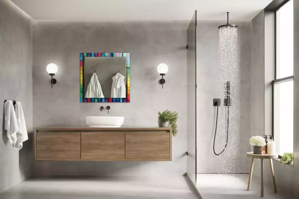 Decorațiuni perete cu oglindă Dungi vitralii colorate