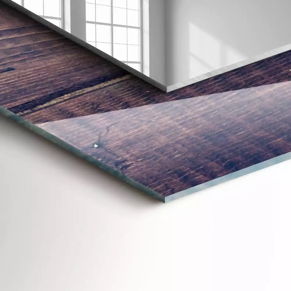 Oglindă imprimată Lalele roz lemn