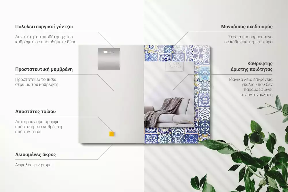 Decorațiuni perete cu oglindă Mozaic plăci colorate