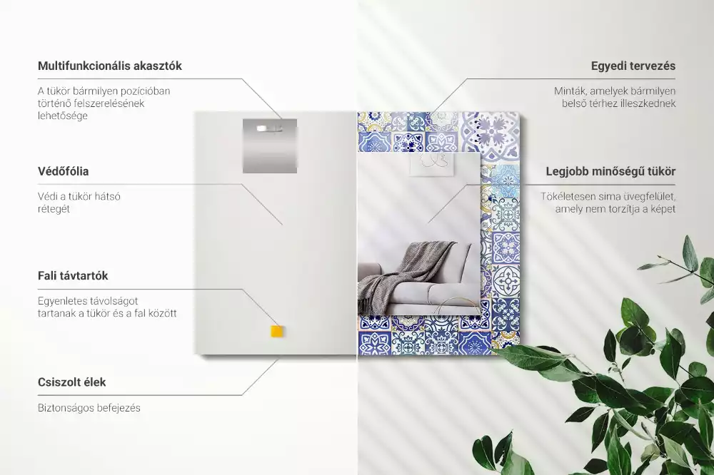 Decorațiuni perete cu oglindă Mozaic plăci colorate