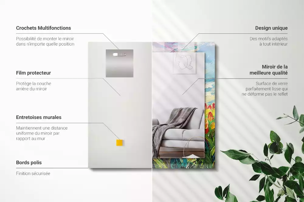 Oglindă imprimată Câmp de lalele