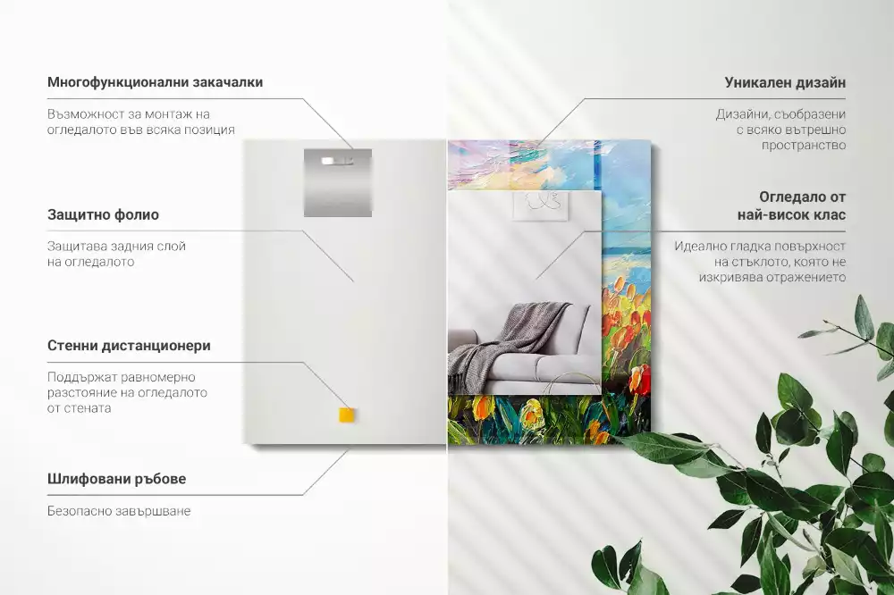 Oglindă imprimată Câmp de lalele