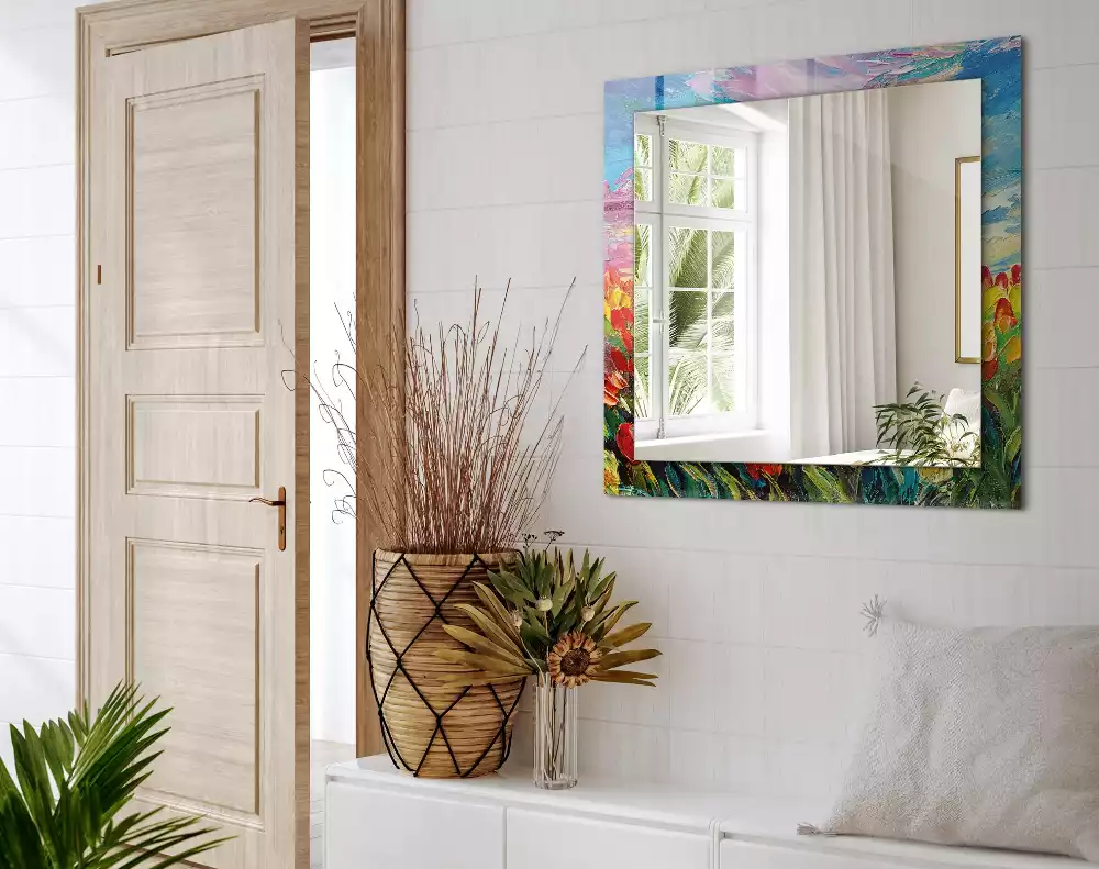 Oglindă imprimată Câmp de lalele