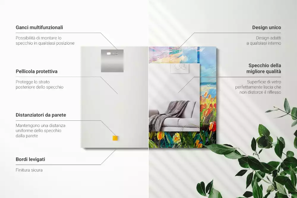 Oglindă imprimată Câmp de lalele