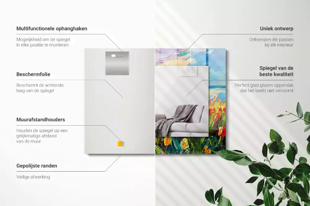 Oglindă imprimată Câmp de lalele