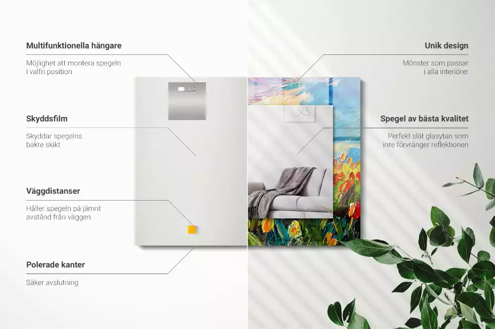 Oglindă imprimată Câmp de lalele