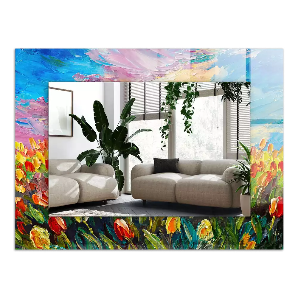 Oglindă imprimată Câmp de lalele