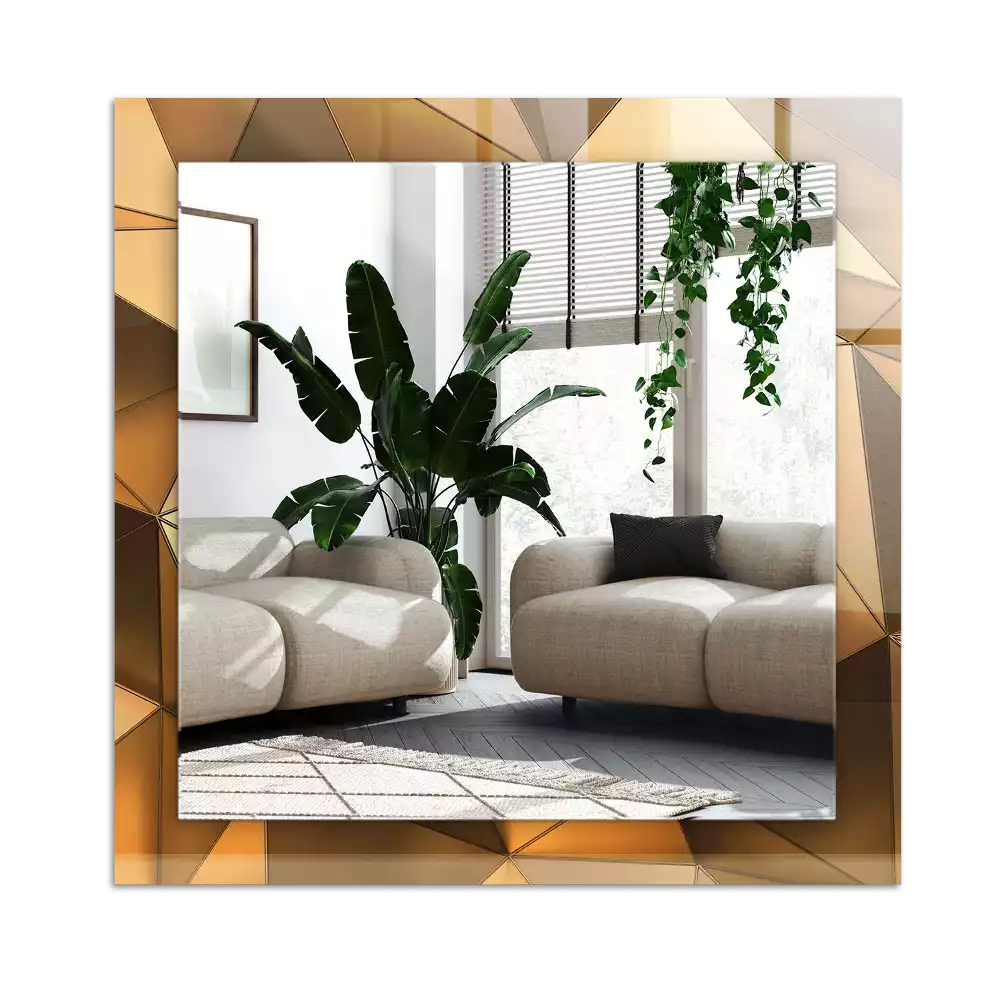 Decorațiuni perete cu oglindă Modele geometrice aurii
