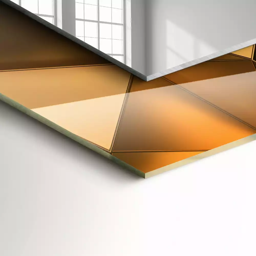 Decorațiuni perete cu oglindă Modele geometrice aurii