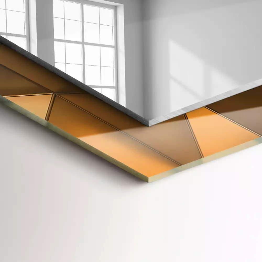 Decorațiuni perete cu oglindă Modele geometrice aurii