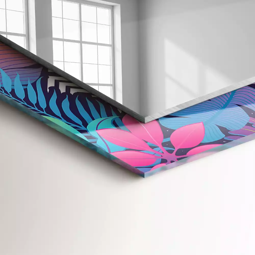 Oglindă imprimată Frunze tropicale colorate