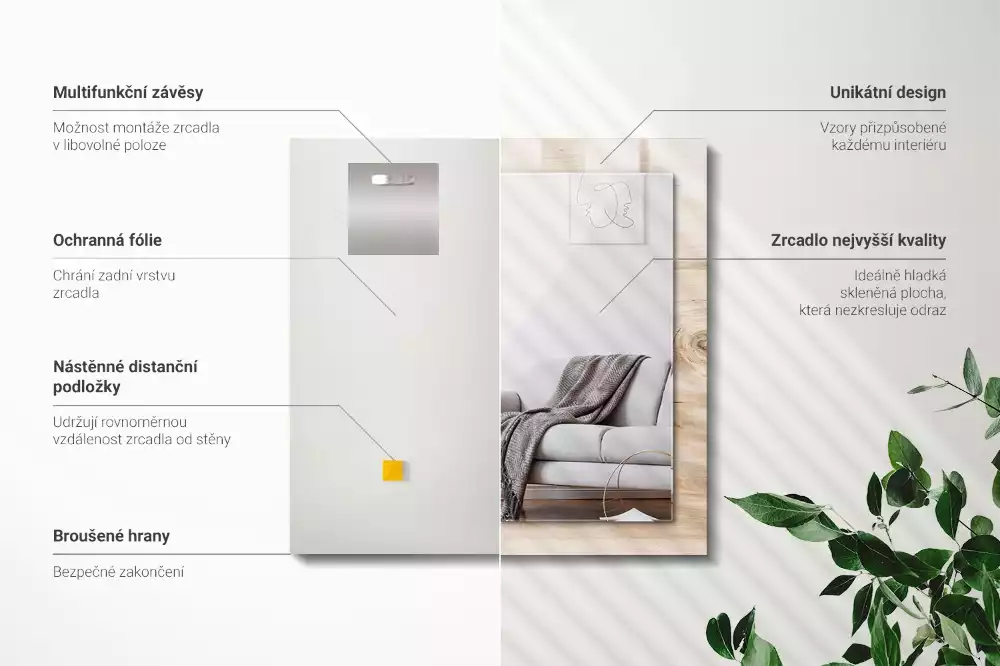 Decorațiuni de perete cu oglinzi Lemn cu noduri