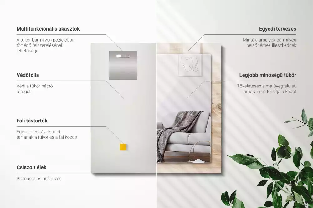 Decorațiuni de perete cu oglinzi Lemn cu noduri