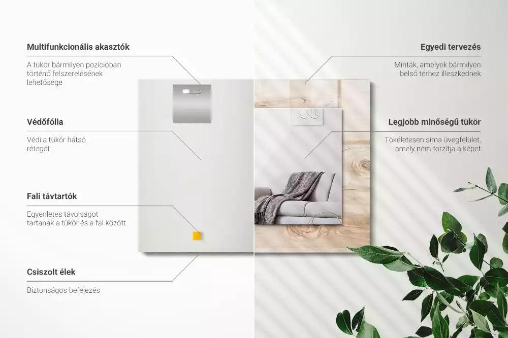 Decorațiuni de perete cu oglinzi Lemn cu noduri