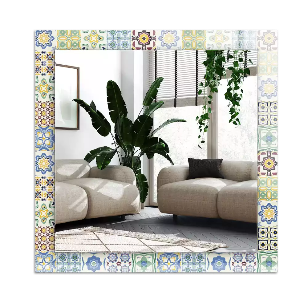 Decorațiuni de perete cu oglinzi Modele de faianță colorate