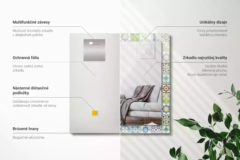 Decorațiuni de perete cu oglinzi Modele de faianță colorate