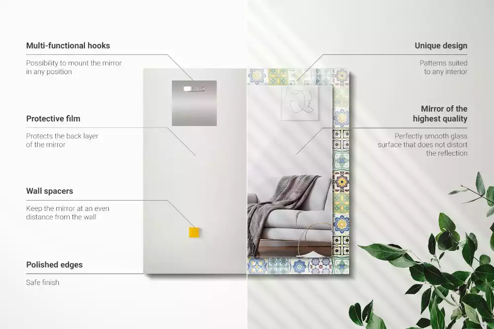 Decorațiuni de perete cu oglinzi Modele de faianță colorate