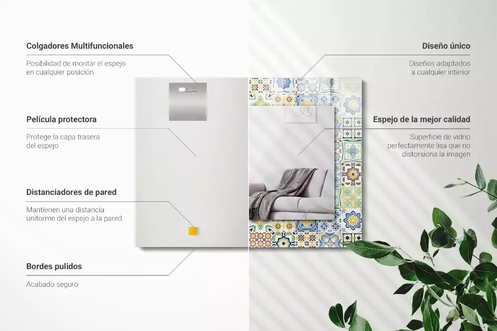 Decorațiuni de perete cu oglinzi Modele de faianță colorate