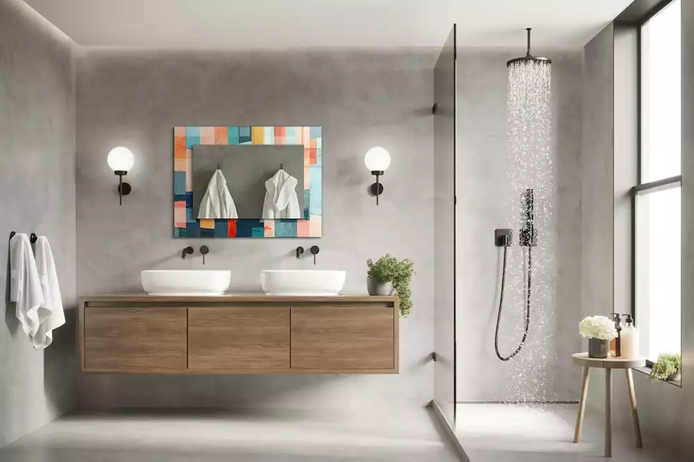 Decorațiuni perete cu oglindă Dreptunghiuri abstracte colorate