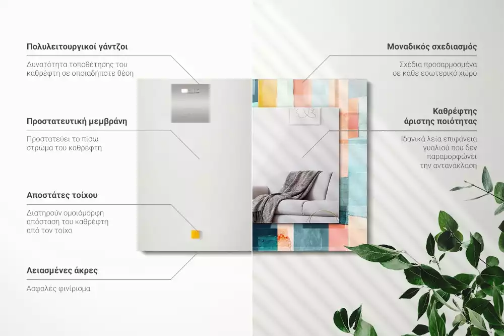 Decorațiuni perete cu oglindă Dreptunghiuri abstracte colorate