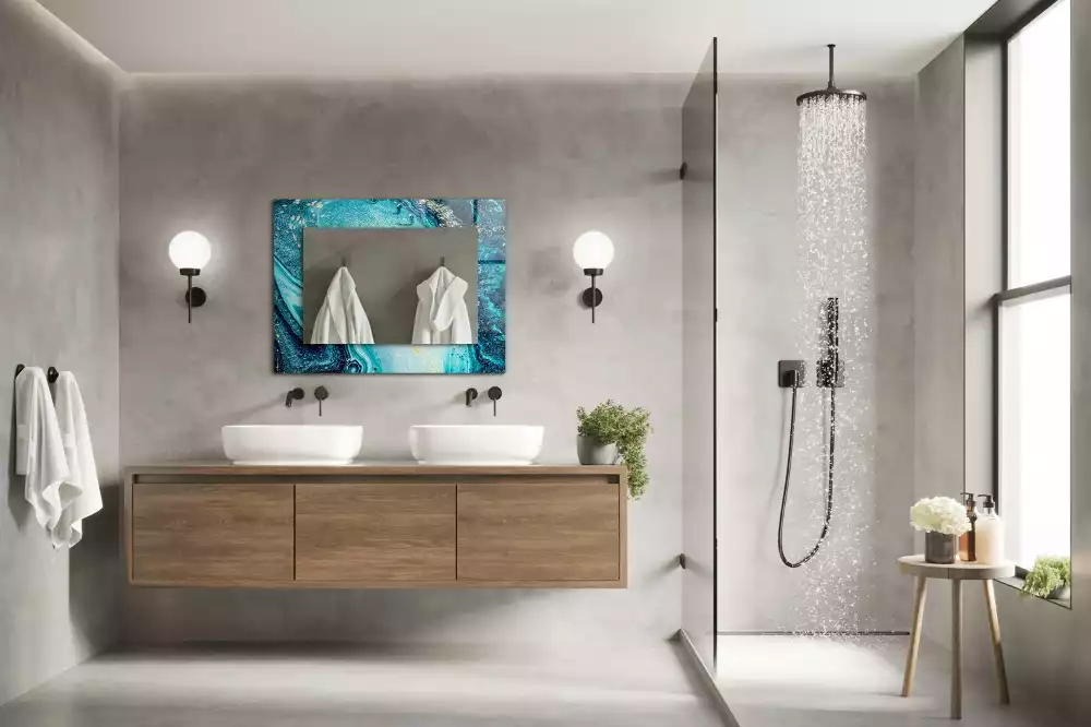 Oglindă imprimată Artă abstractă albastră