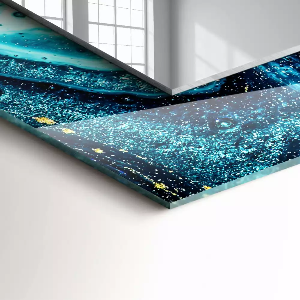 Oglindă imprimată Artă abstractă albastră