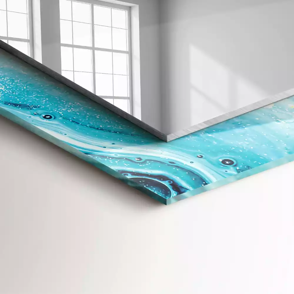 Oglindă imprimată Artă abstractă albastră