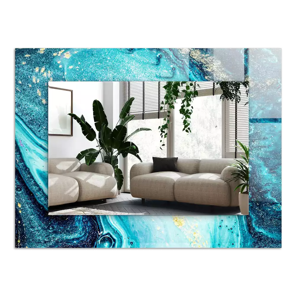 Oglindă imprimată Artă abstractă albastră