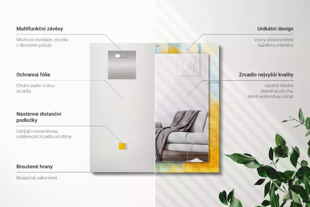 Decorațiuni de perete cu oglinzi Tablou în ulei abstract