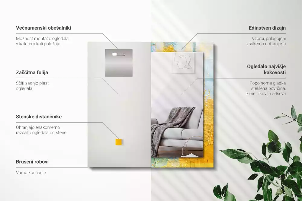 Decorațiuni de perete cu oglinzi Tablou în ulei abstract