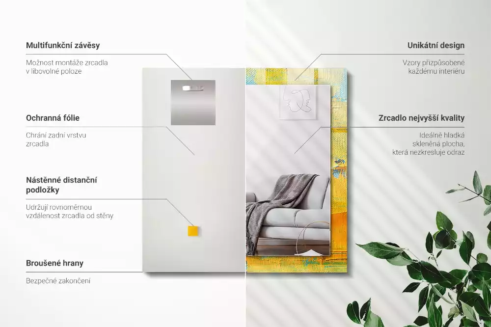 Decorațiuni perete cu oglindă Tablou în ulei abstract