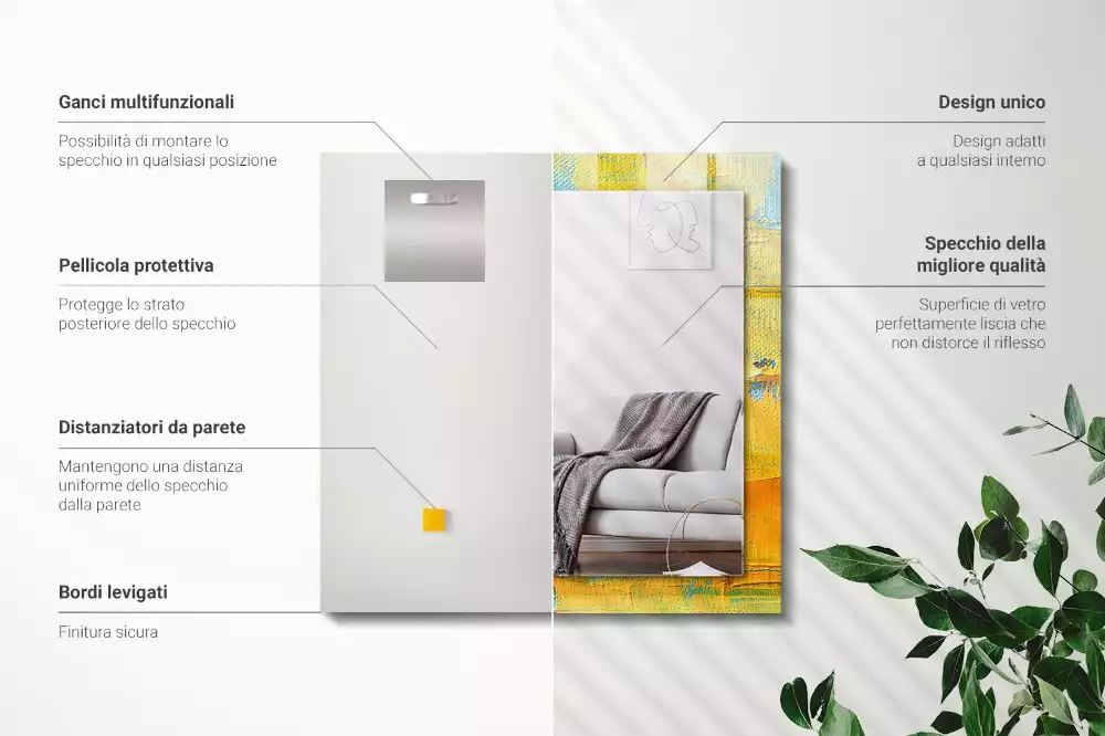 Decorațiuni perete cu oglindă Tablou în ulei abstract