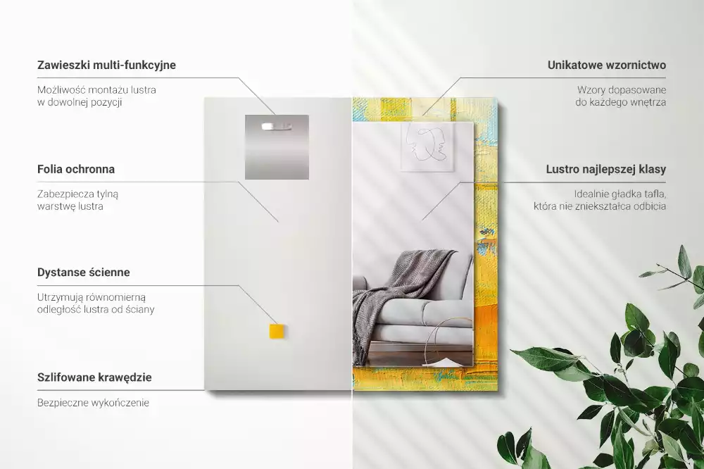 Decorațiuni perete cu oglindă Tablou în ulei abstract