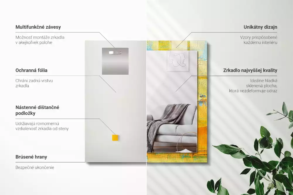 Decorațiuni perete cu oglindă Tablou în ulei abstract