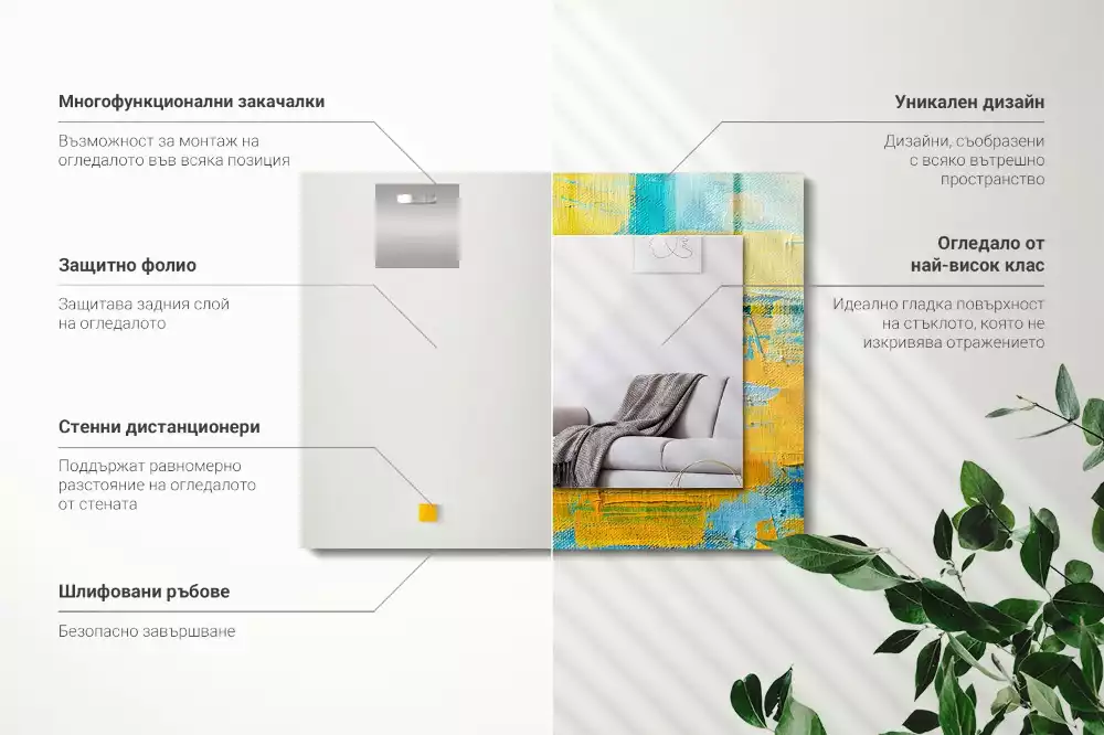 Decorațiuni perete cu oglindă Tablou în ulei abstract