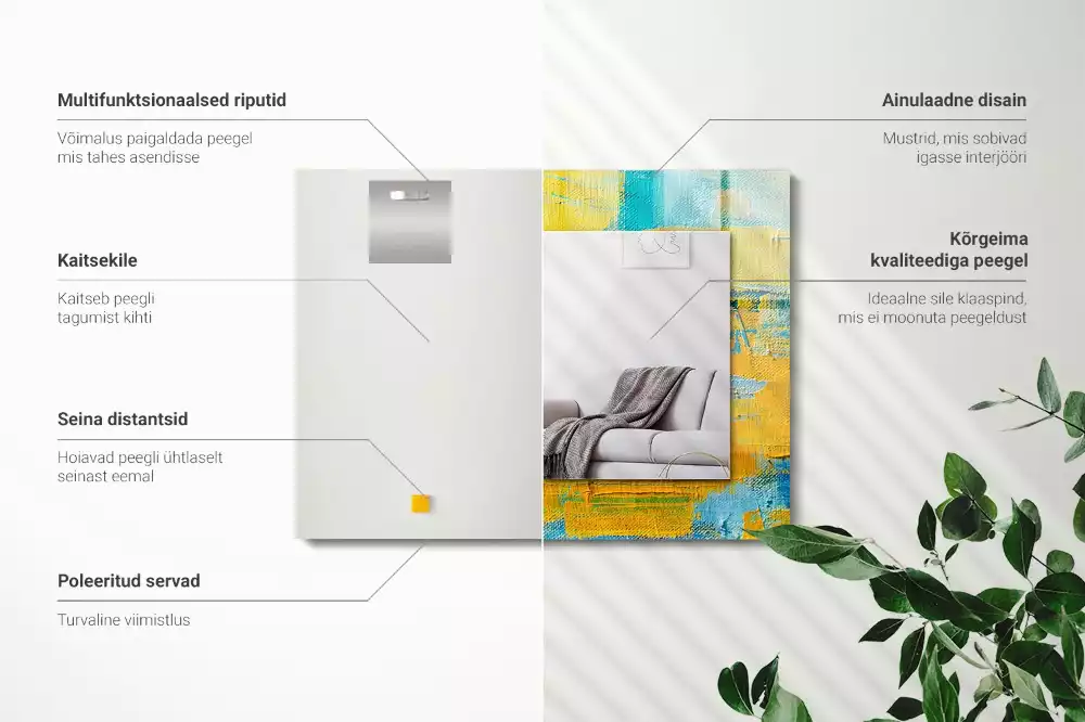 Decorațiuni perete cu oglindă Tablou în ulei abstract