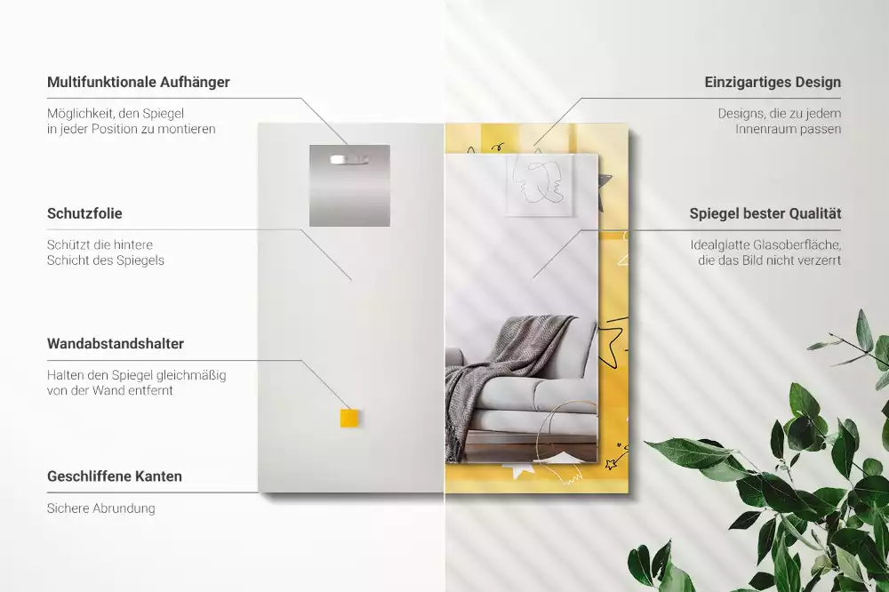 Oglindă imprimată Desene cu stele diferite