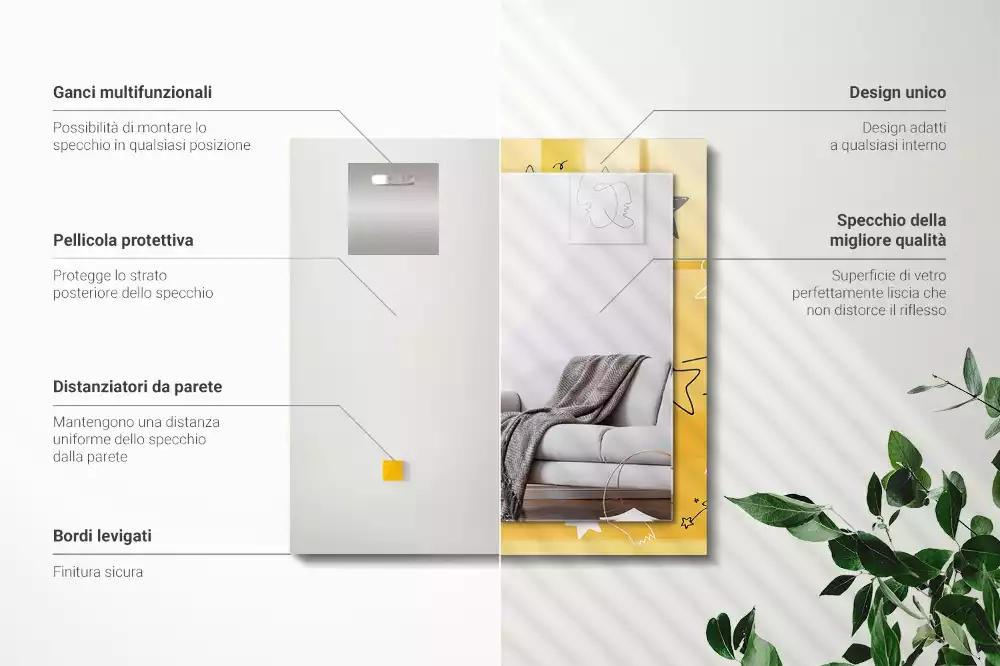 Oglindă imprimată Desene cu stele diferite