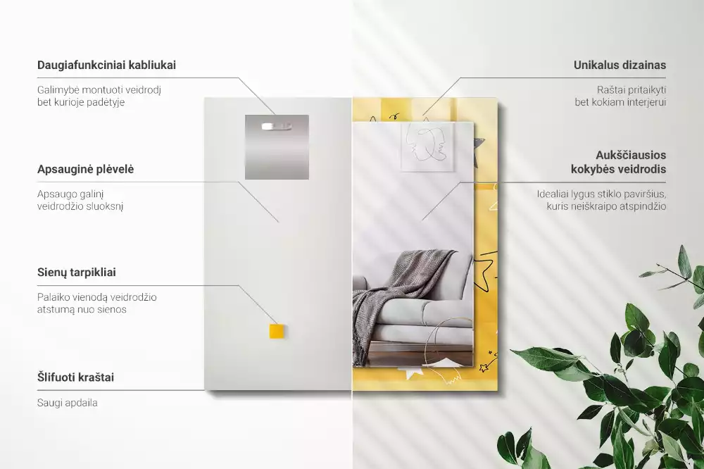 Oglindă imprimată Desene cu stele diferite