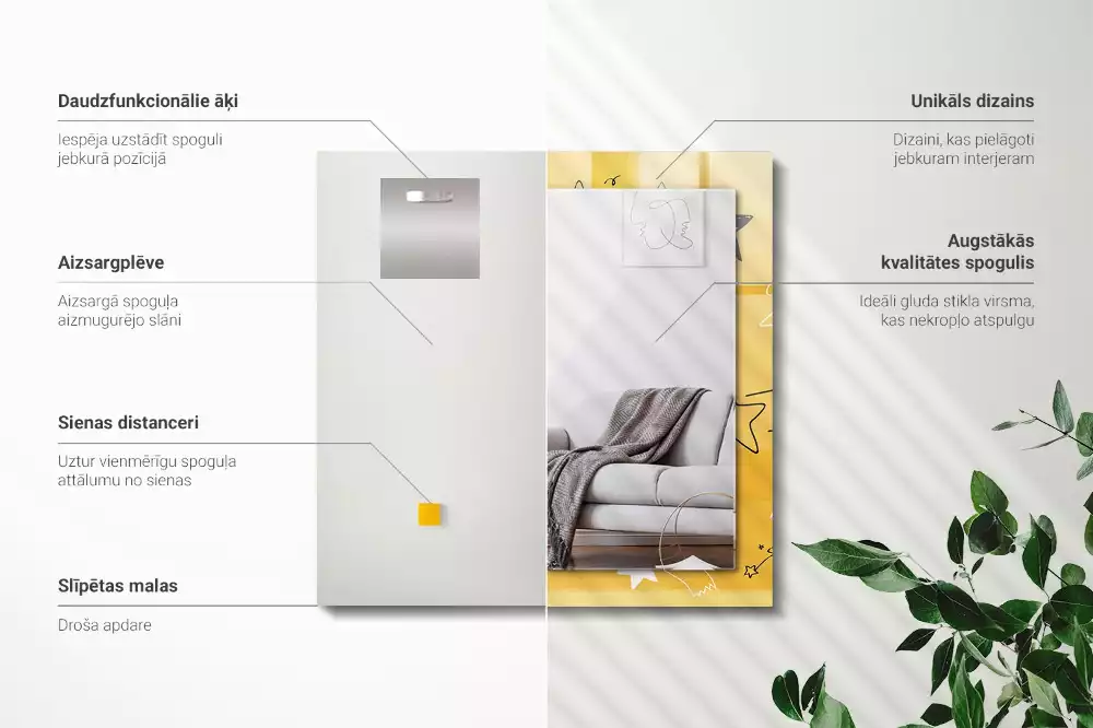 Oglindă imprimată Desene cu stele diferite