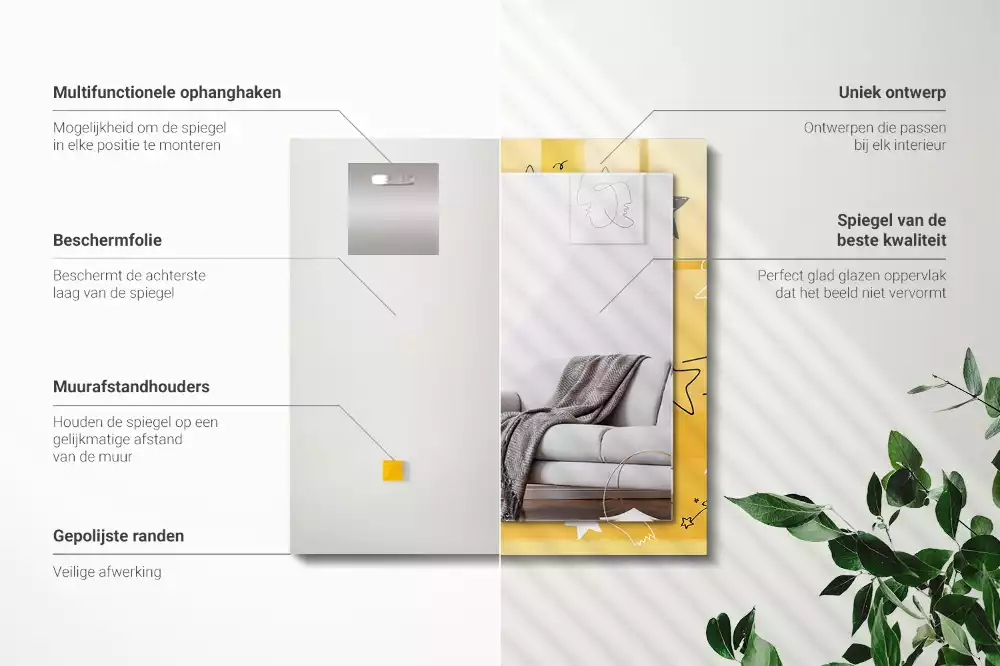 Oglindă imprimată Desene cu stele diferite