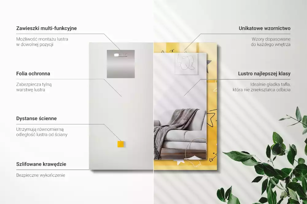 Oglindă imprimată Desene cu stele diferite