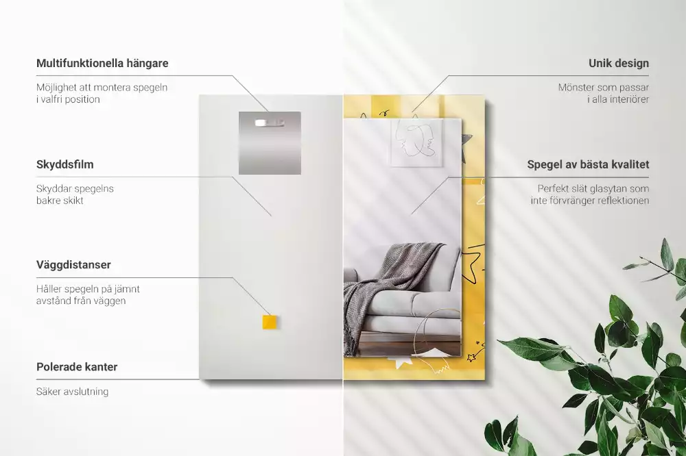 Oglindă imprimată Desene cu stele diferite