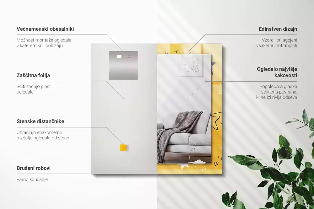 Oglindă imprimată Desene cu stele diferite