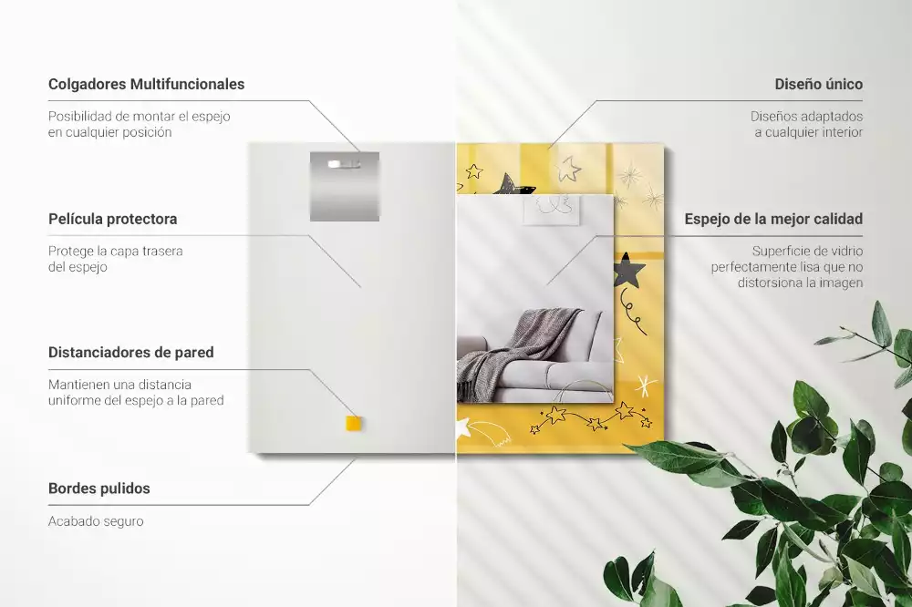 Oglindă imprimată Desene cu stele diferite