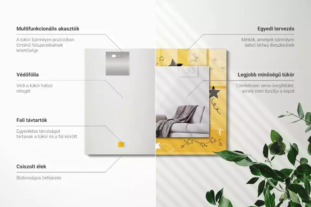 Oglindă imprimată Desene cu stele diferite